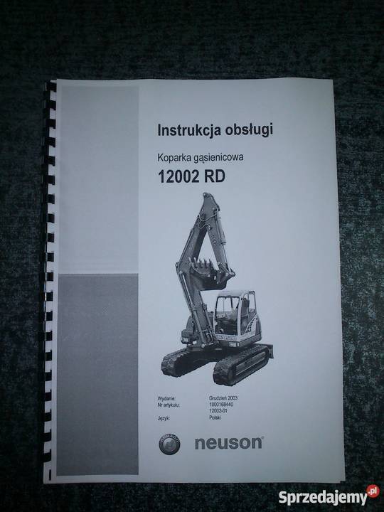 Instrukcja obsługi DTR koparka gąsienicowa NEUSON 12002 RD