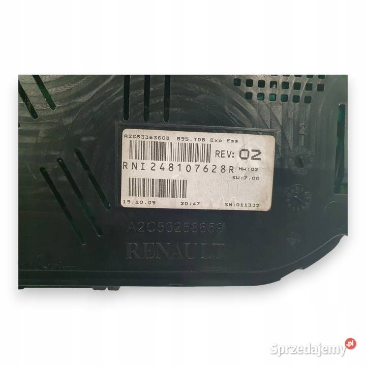 LICZNIK ZEGARY 248107628R Renault Megane III 16 osobowe lubelskie Chełm