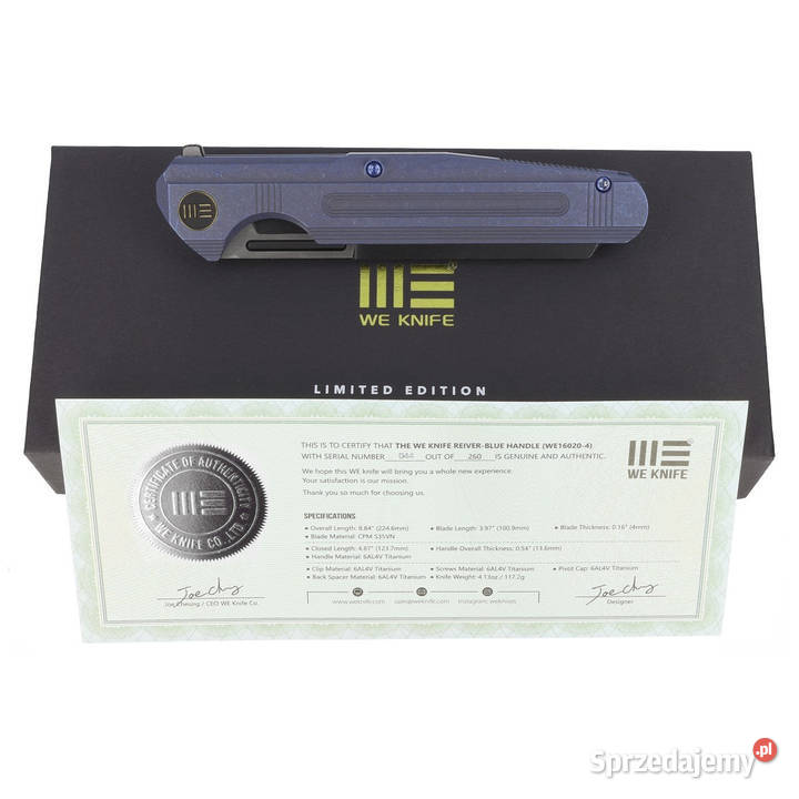 Nóż składany WE Knife Reiver LE No 044260 Blue mazowieckie Warszawa