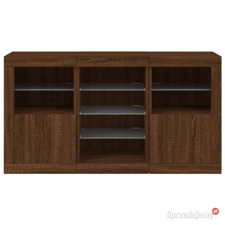 Szafka z oświetleniem LED brązowy dąb 123x37x67 mazowieckie Warszawa