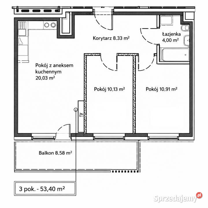Na sprzedaż mieszkanie 3pokojowe 5340 m2 1 Kraków
