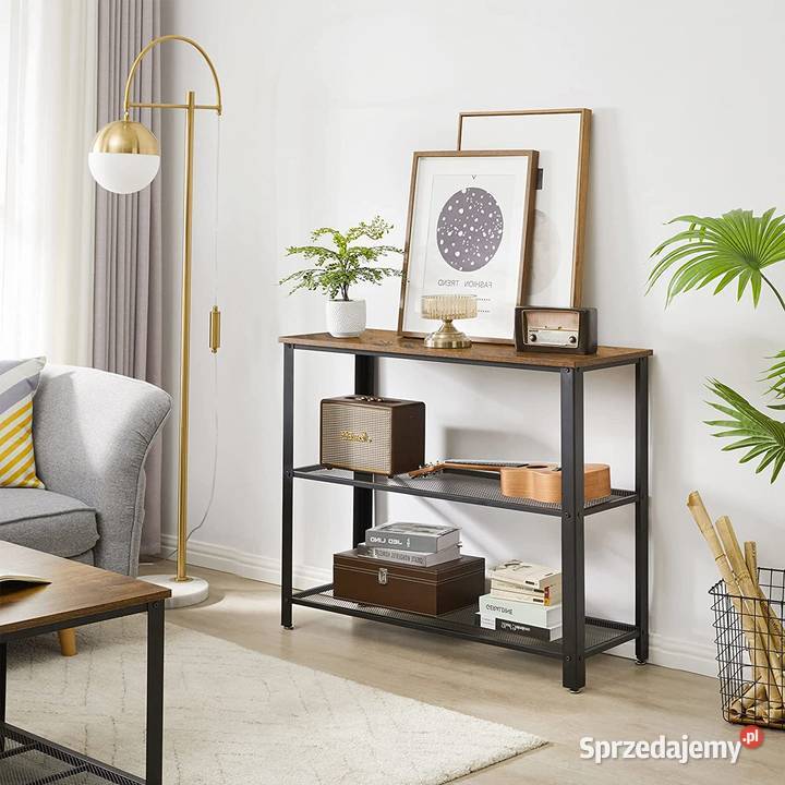 stolik boczny konsola vintage 2 półki metalowe lubelskie Zamość