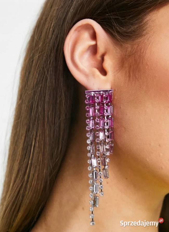 ASOS Długie różowe Bogato zdobione kolczyki NOWE Kraków