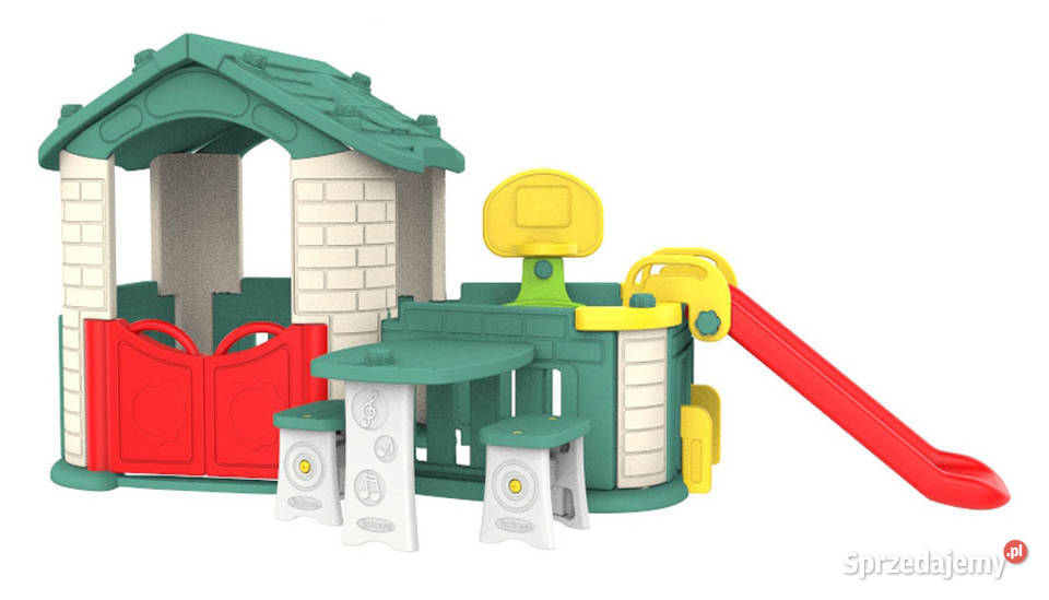 Domek ogrodowy dzieci z koszykówką i zjeżdżalnią Warszawa
