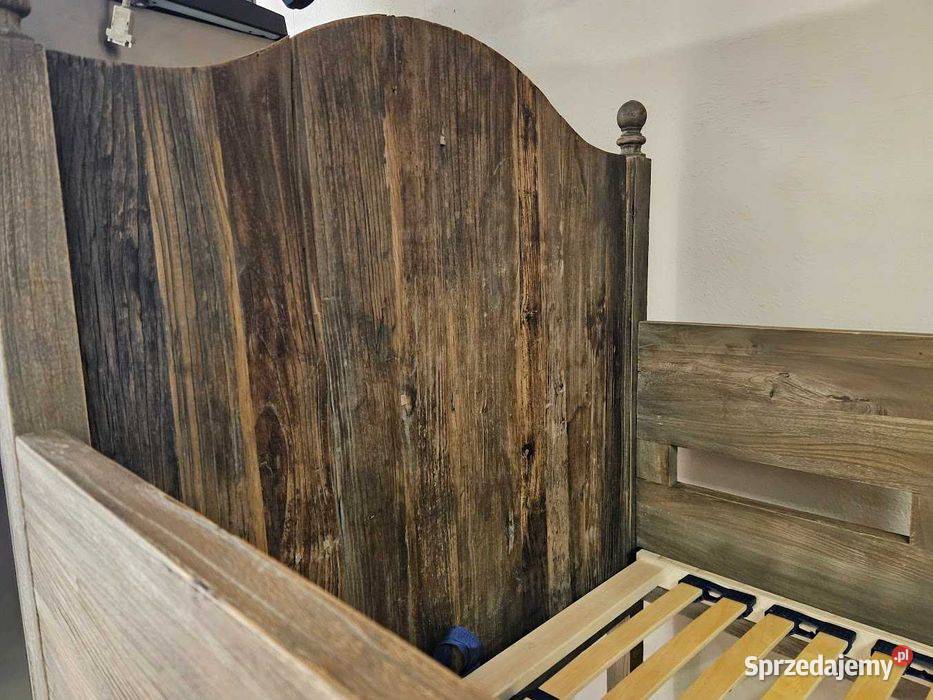 Łóżko piętrowe dębowe lity dąb 210x90 ręczna Góra