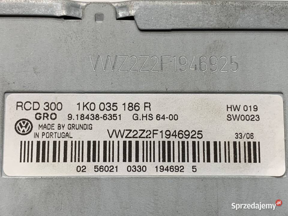 RADIO VW PASSAT B6 1K0035186R 0510 ODTWARZACZ