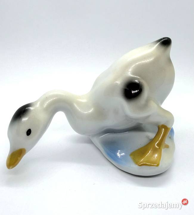 Figurka porcelanowa kaczka gęś vintage Rumunia Kraków