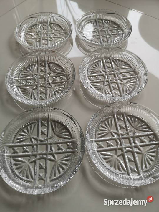 Zestaw talerzyków deserowych kryształowe vintage sprzedam