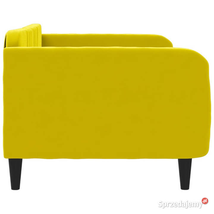 Sofa z funkcją spania żółta obita aksamitem Warszawa