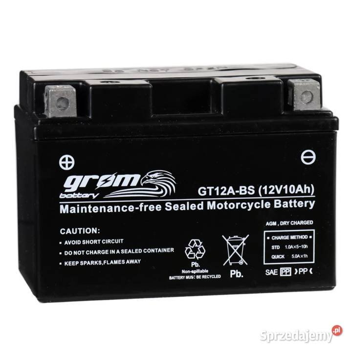 Akumulator motocyklowy GROM GT12ABS 12V 10Ah wielkopolskie Konin sprzedam