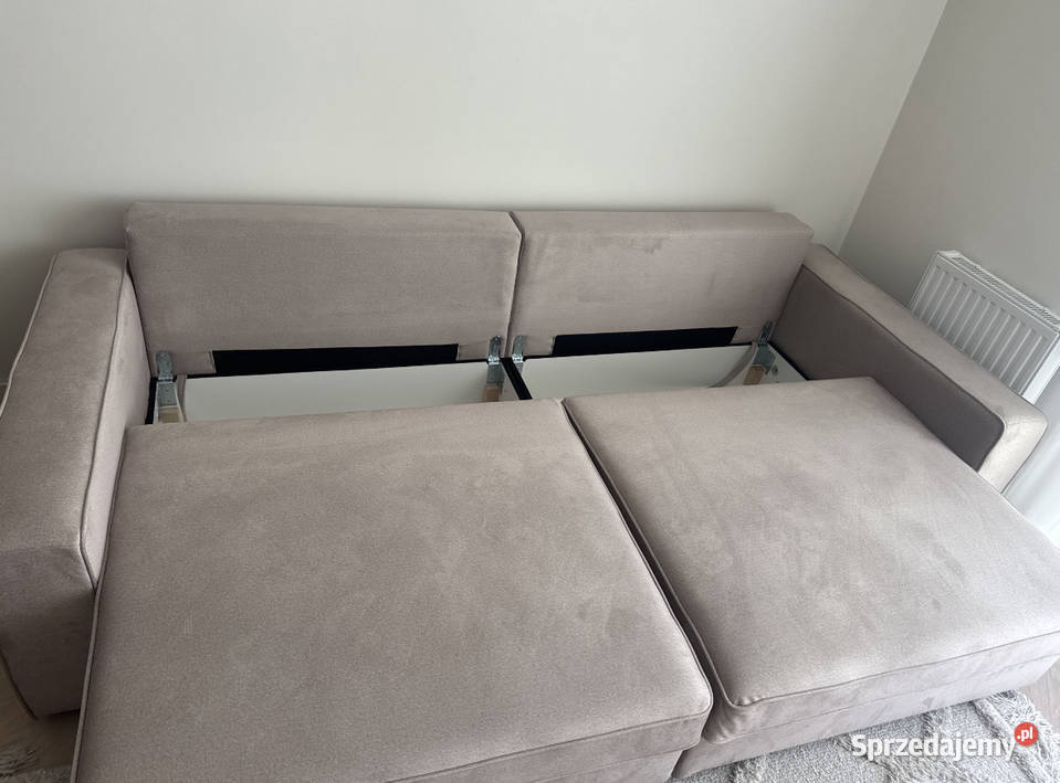 Sofa kanapa rozkładana z funkcją spania beżowa