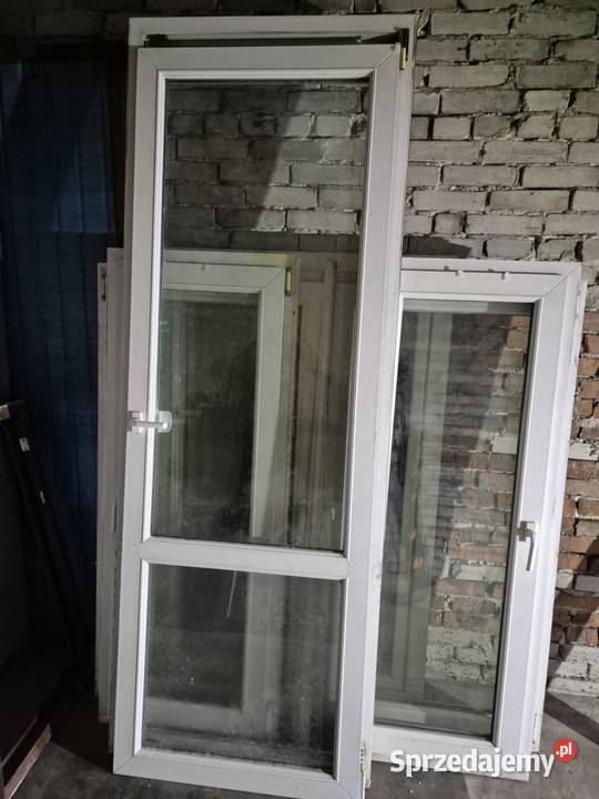 Okno drzwiowe białe PCV plastikowe 865x234 Miechów sprzedam