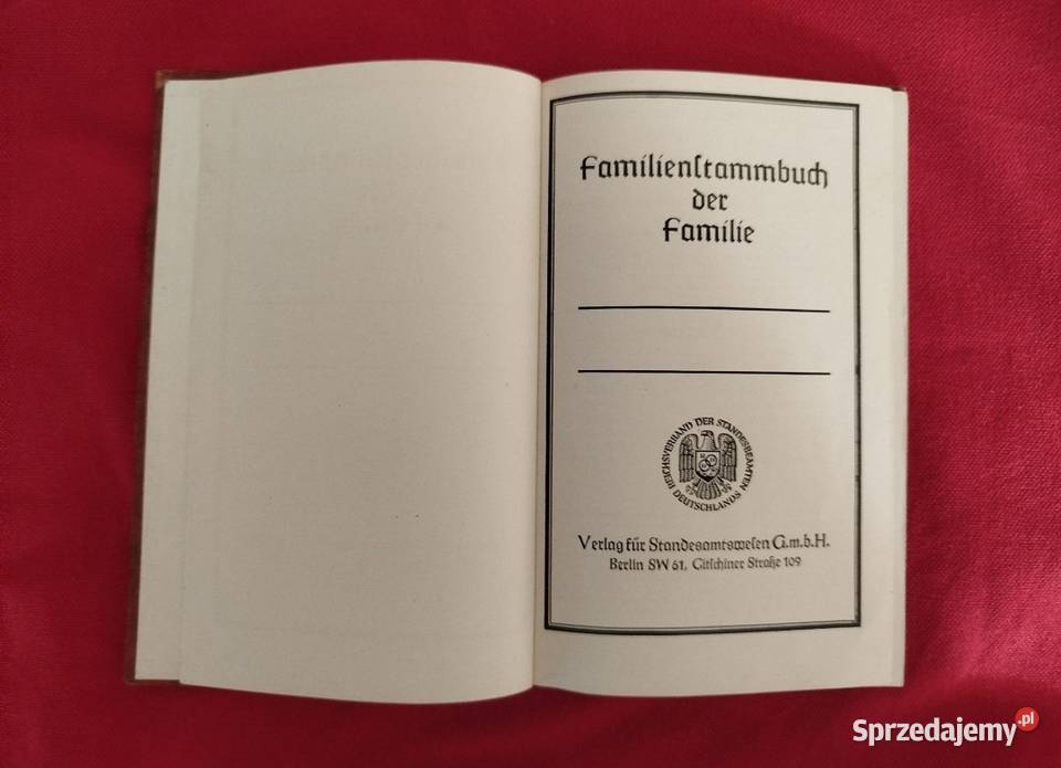 Familien Stammbuch dokument III Rzesza Opole sprzedam