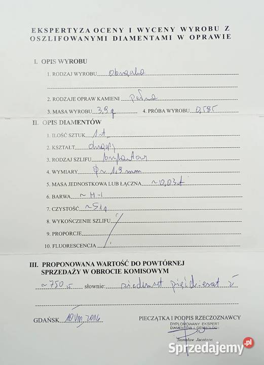 Złota Obrączka z Diamentem pr 585 395g R11 złoto warmińsko-mazurskie Elbląg sprzedam