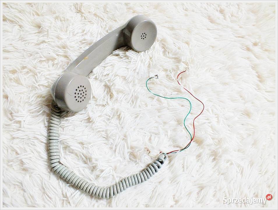 Słuchawka telefoniczna z czasów PRLu kolor szary Żary
