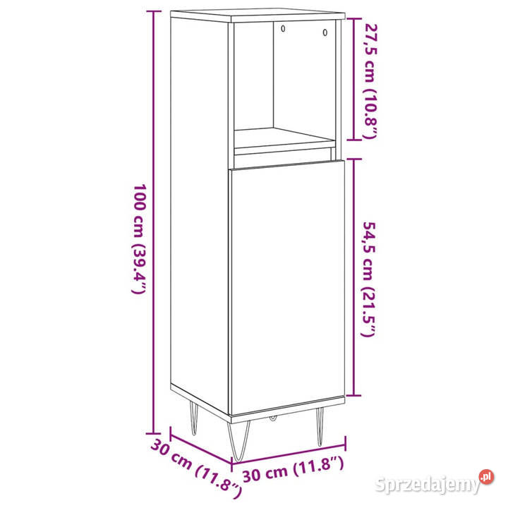 Szafka łazienkowa stare drewno 30x30x100 Warszawa