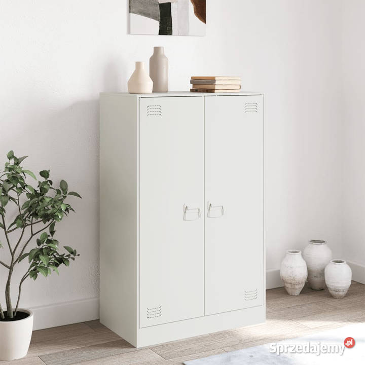 Szafka boczna biała 67x39x107 stal WM841666 Warszawa