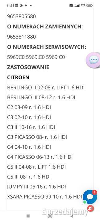 Wiązka przewodów świec żarowych 16 HDi Citroen wielkopolskie Gniezno