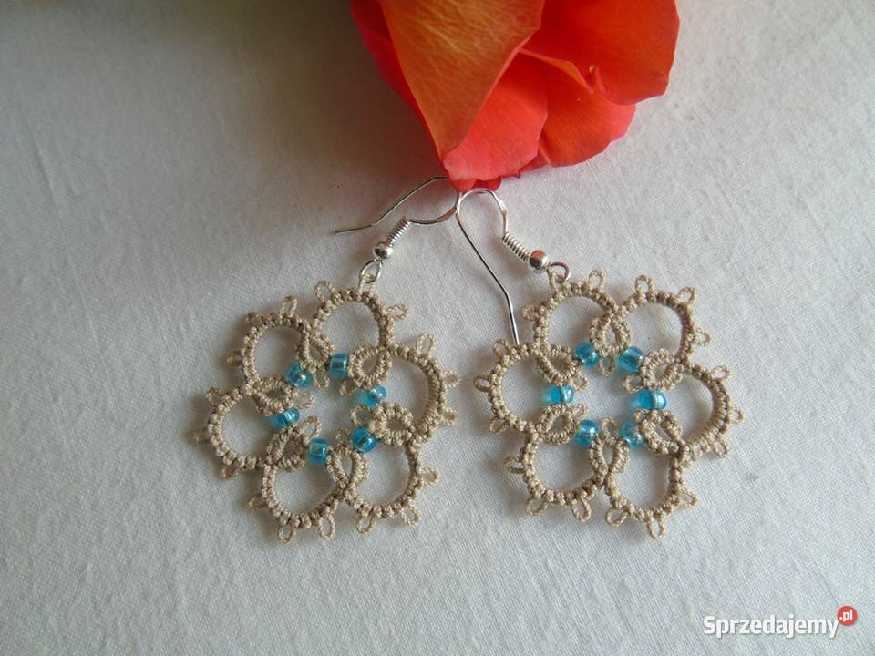 Kolczyki frywolitkowe małopolskie Wiśniowa