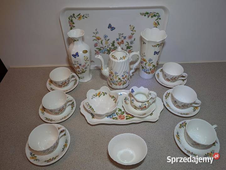 ZESTAW KAWAHERBATA Porcelana Aynsley Garden 21 Piła