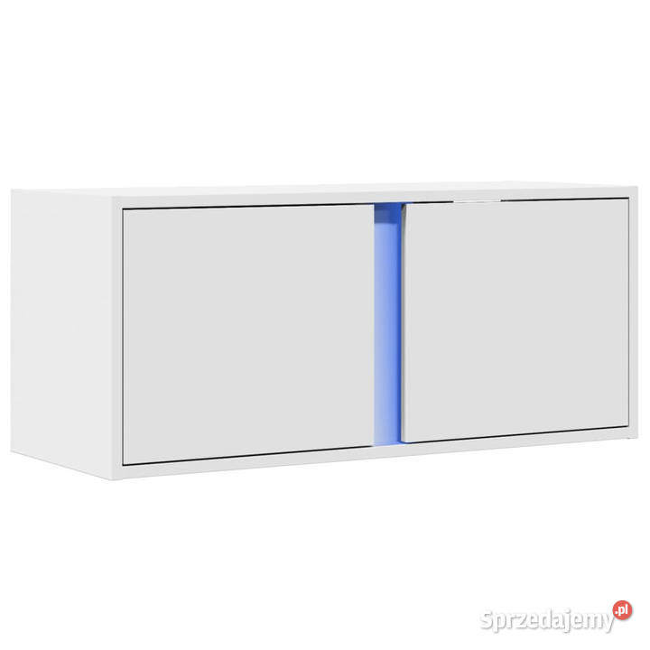 Ścienna szafka TV z LED biała 80x31x35 WM852257 RTV Warszawa