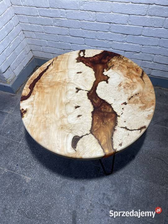 stolik kawowy z drewna i żywicy Warszawa