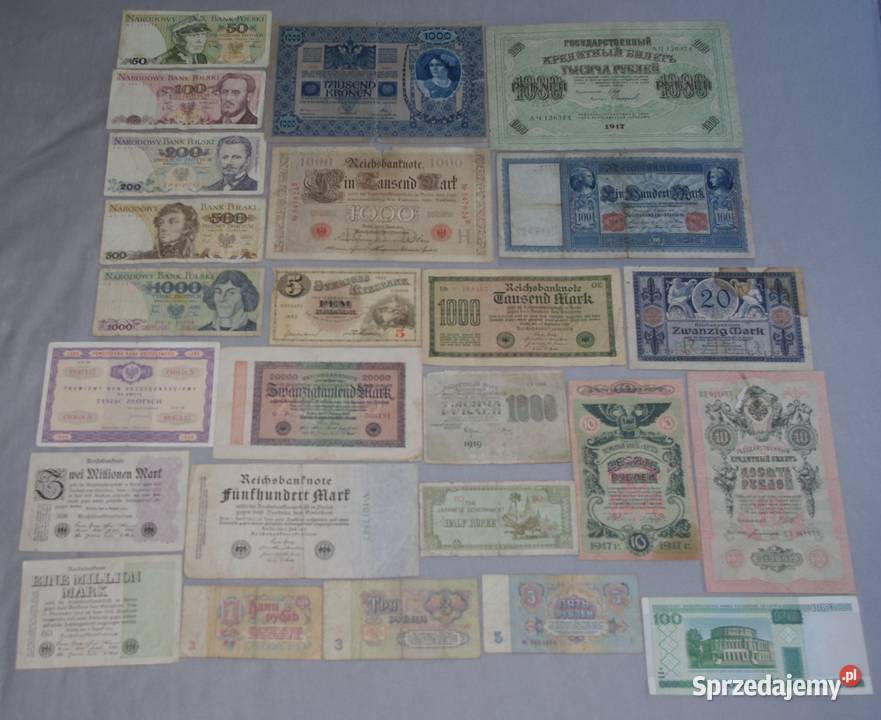 Zestaw banknotów różnych 25 Płock