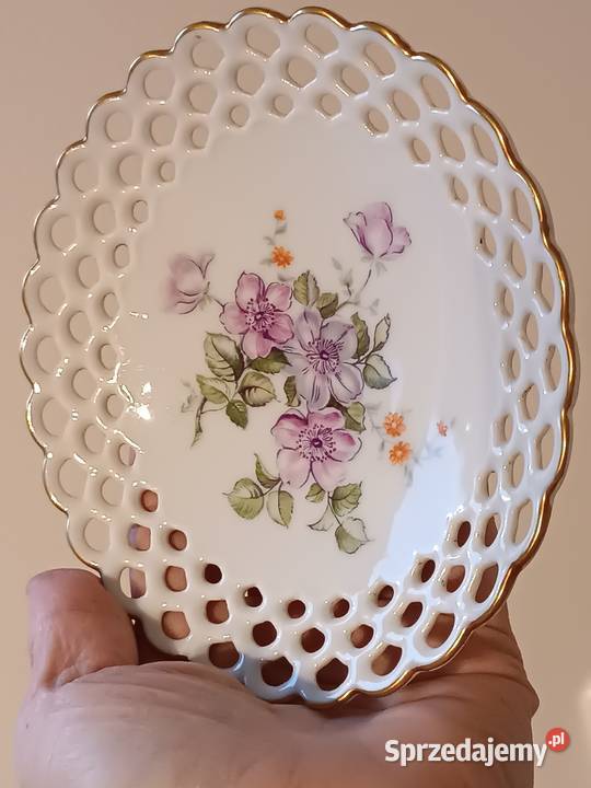 Ozdobna porcelana ptaki kwiaty Porcelana i szkło