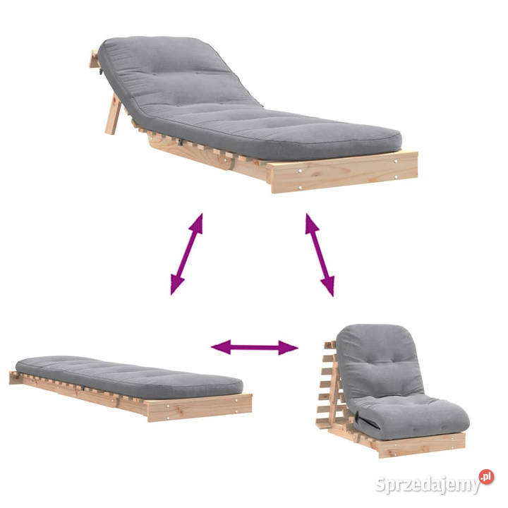 Sofa rozkładana futon z materacem 70x206x11 Warszawa