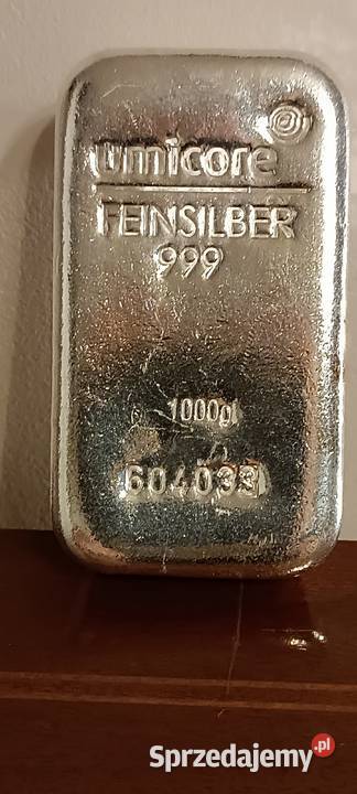 Sztabka srebra inwestycyjnego, 1000 g, LBMA, stan menniczy