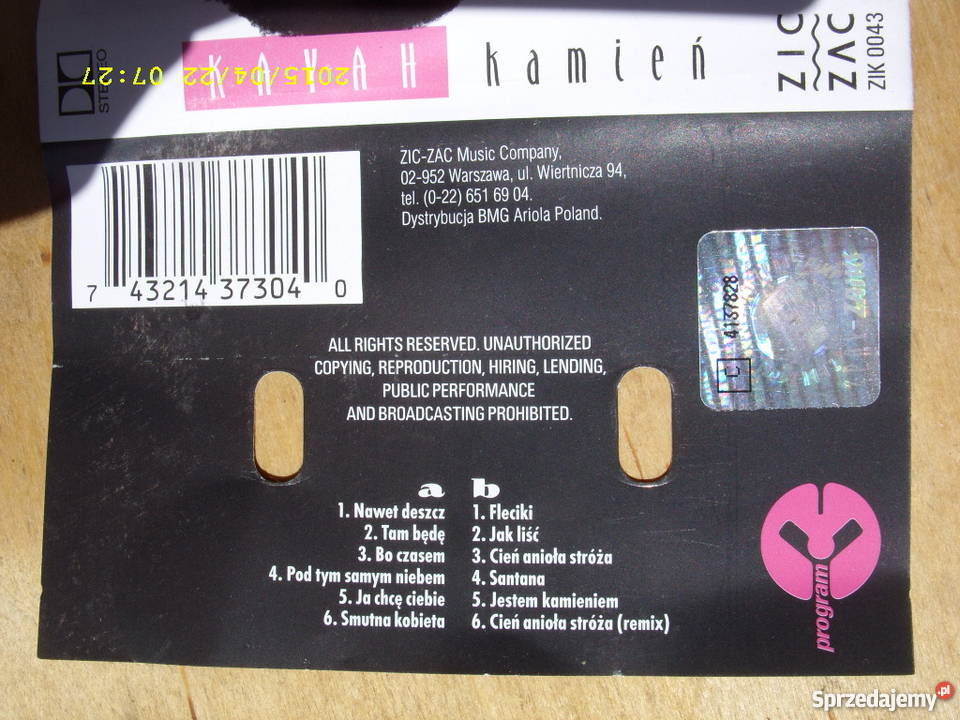 Pop kaseta KAYAHKAMIEN