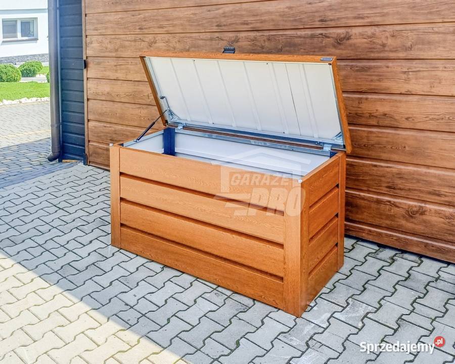 Skrzynia ogrodowa metalowa kufer 120x50x70 złoty Legnica