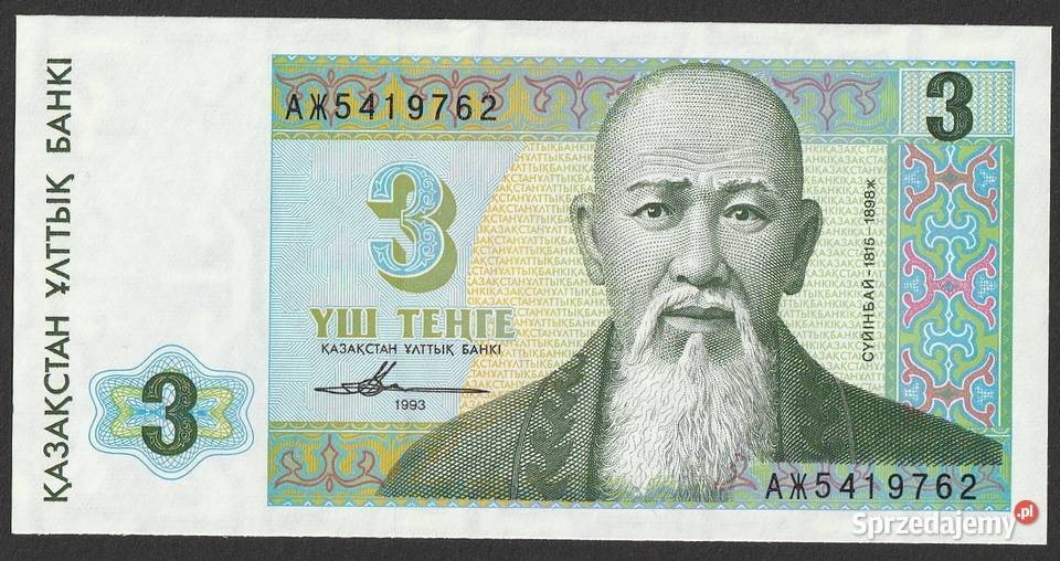 KAZACHSTAN 3 TENGE 1993 STAN BANKOWY UNC Numizmatyka Łódź