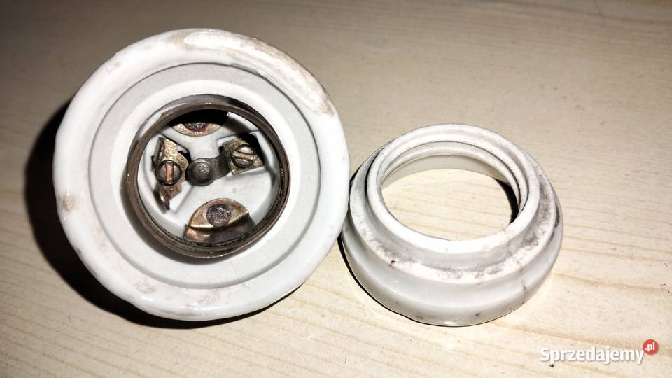 Porcelanowa oprawka żarówki E27 zabytkowa retro Warszawa