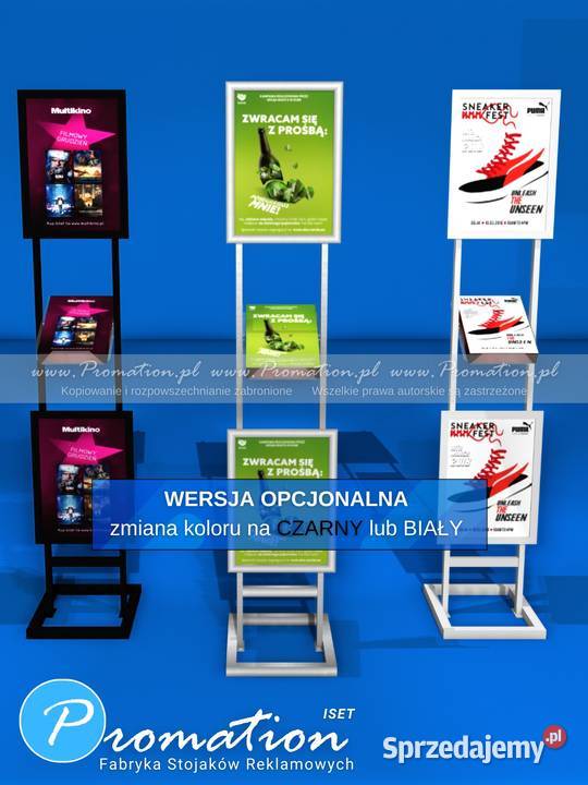 Stojak na katalogi A4 z miejscem na grafike