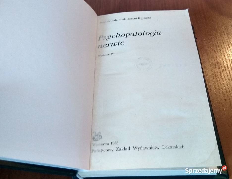 Psychopatologia nerwic Antoni Kępiński TWARDA Książki naukowe i popularnonaukowe Gdańsk