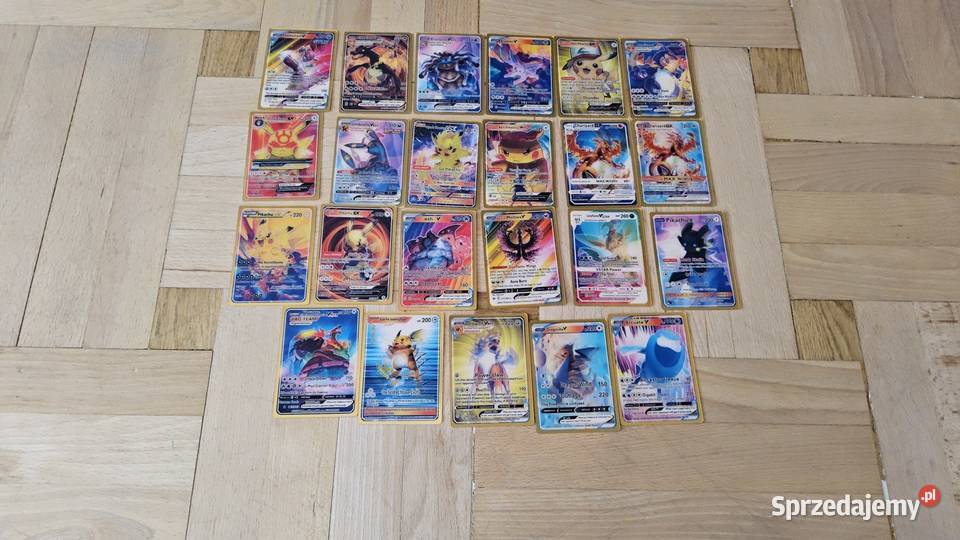 Karty z Pokemonami ze złotą ramką 23 holo Tarnów sprzedam