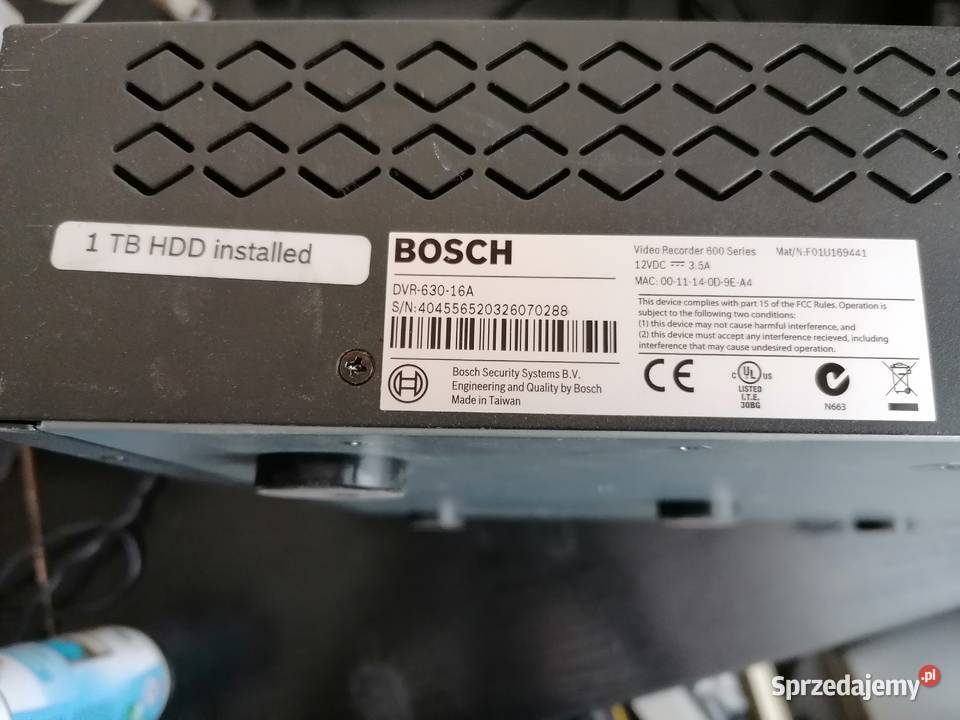 Rejstrator Bosch DVR63016A Monitoring 16xKAM lubelskie