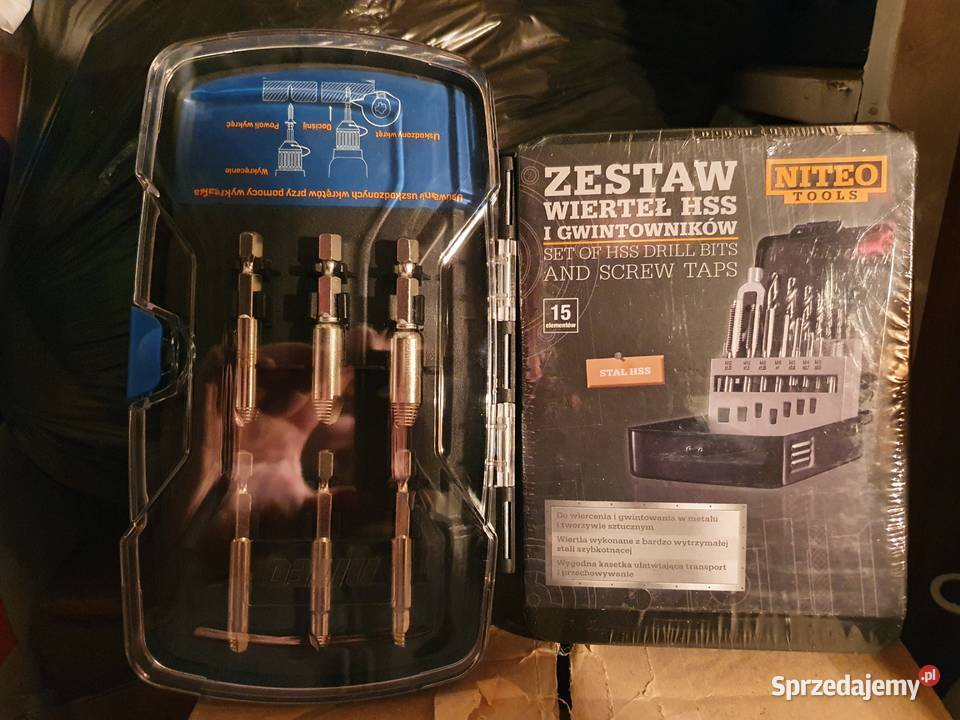 Wiertła z gwintownikami plus wykretaki dwa śląskie Chorzów