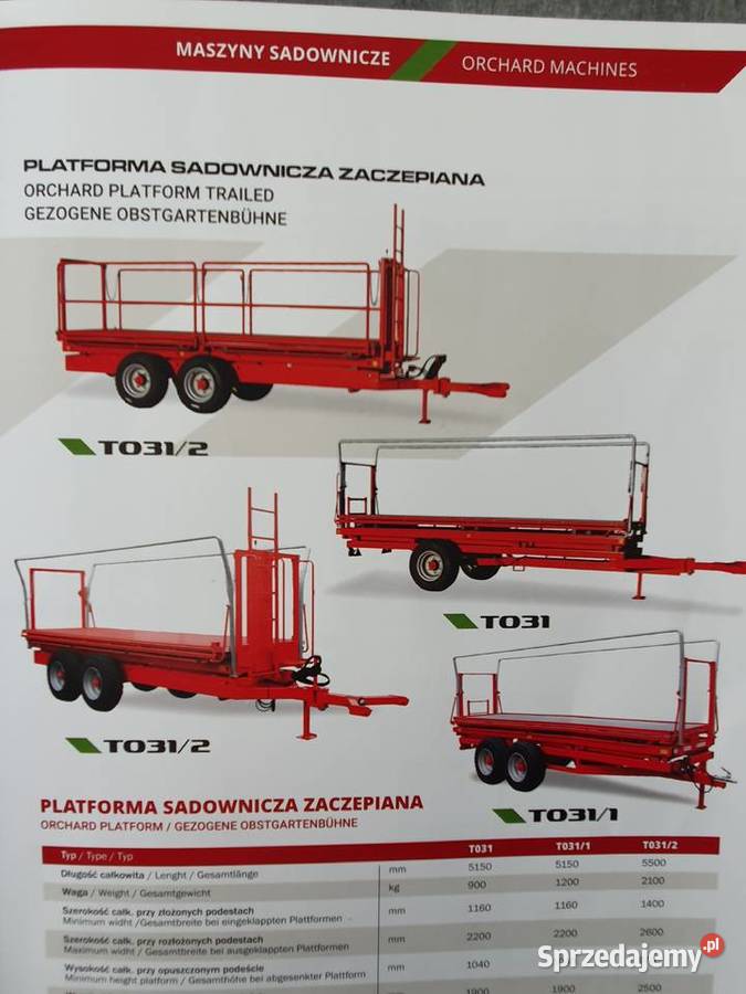 Platforma sadownicza Lisicki T031 nieuszkodzony wielkopolskie Sompolno