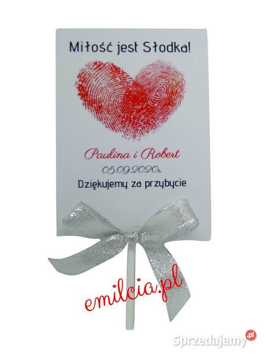Lizaki podziękowanie gości Ślub Wedding Czerwony Uniseks Zielona Góra sprzedam