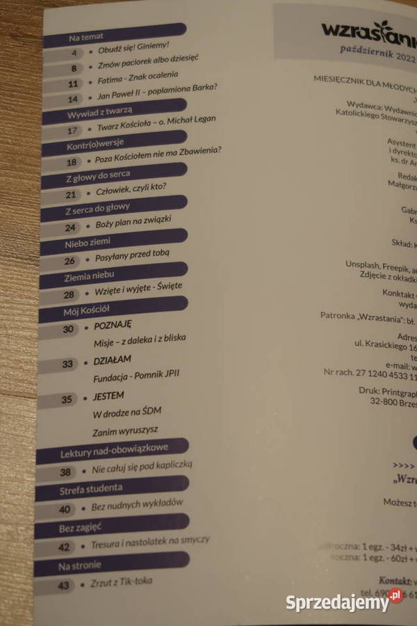 miesięcznik młodych katolików pt WZRASTANIE Czasopisma mazowieckie
