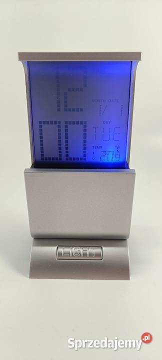 Stołowy zegar budzik termometr Zmienia kolory Brwinów