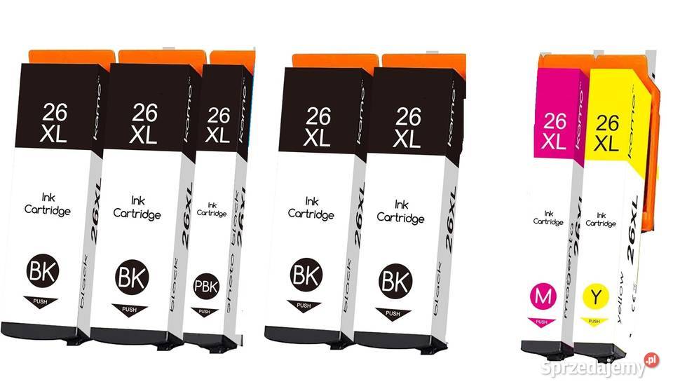 7x TUSZ 26XL Epson T2621 XL XP510 XP600 XP605 Szczerbice