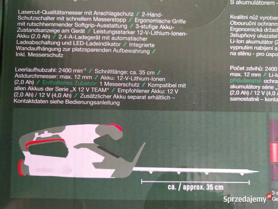 NAJTANIEJ Akumulatorowe Nożyce Do Żywopłotu 12V Zabrze sprzedam