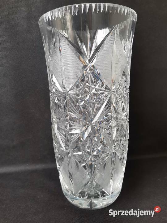 Stary duży wazon kryształowy kryształ design PRL Katowice