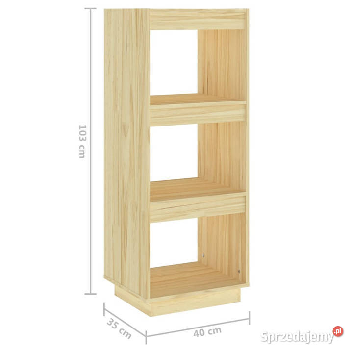 Regał na książkiprzegroda 40x35x103 lite drewno
