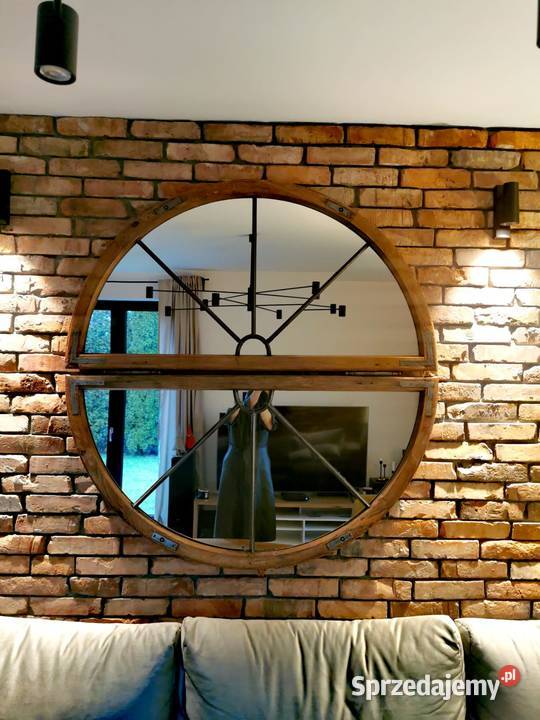 Stare okno lustro lustro koło rustykalne lustro mazowieckie Płońsk