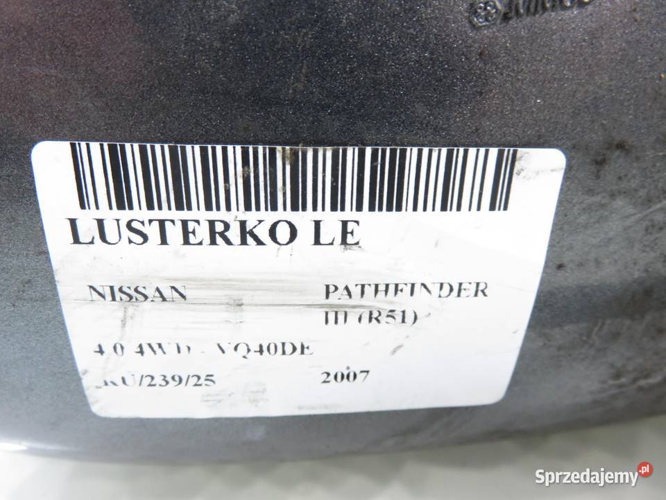 LUSTERKO LEWE NISSAN PATHFINDER III R51 K27