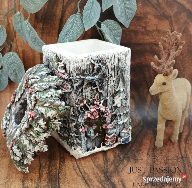 Domek z Drewna na Świeczkę Świąteczna Dekoracja Ostróda